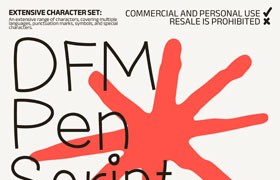DFM Pen Script Font手绘线性涂鸦字体，免费商用字体