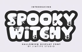Spooky Witchy万圣节印花字体