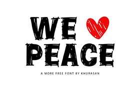 We Love Peace铅笔素描英文字体，免费可商用