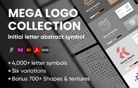 4000+抽象字母符号形状LOGO矢量模板