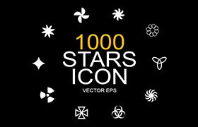  1000 star shaped vector materials, AI source file