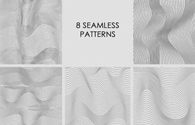  20 kinds of Nordic minimalist abstract wavy line background patterns in AI PNG format