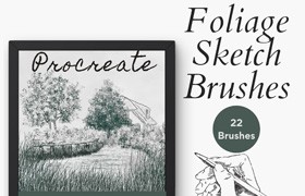  22 Procreate leaf sketch brushes