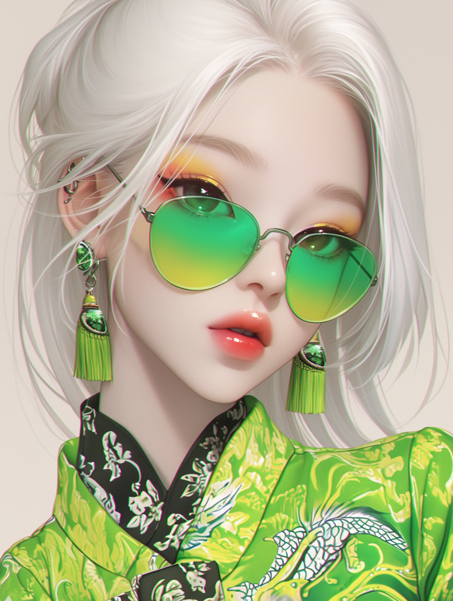  White Hair and Green Glasses Korean Women's Group