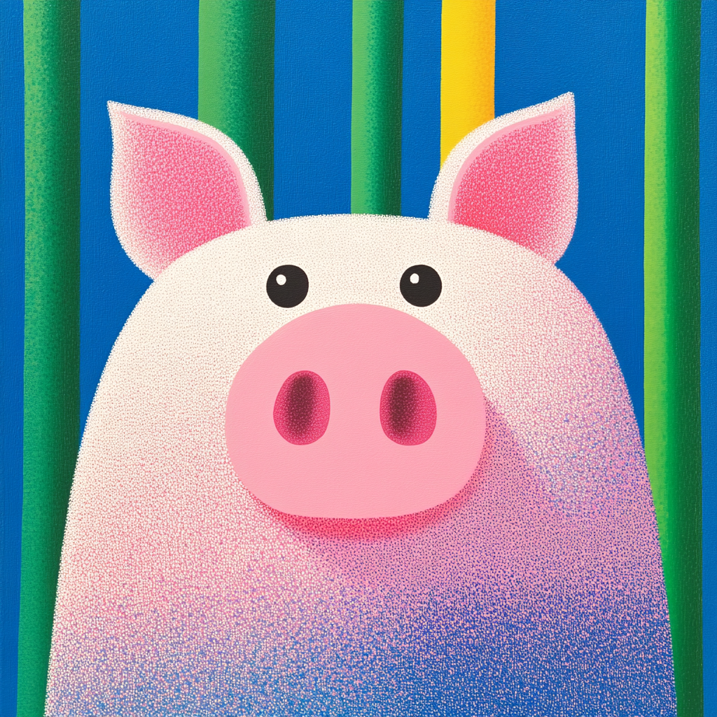  Pink cartoon pig illustration