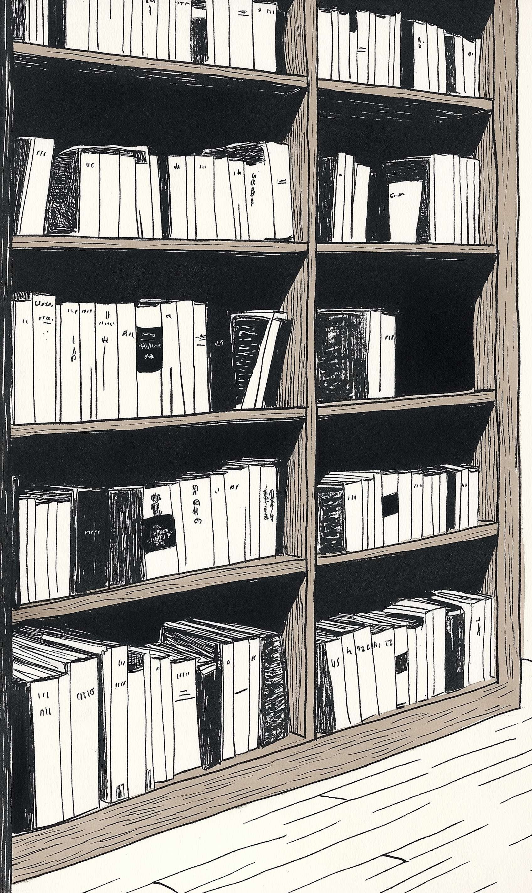  Library shelf illustration