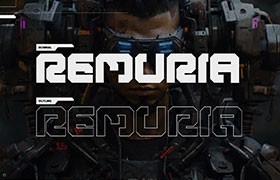  Remuria sci-fi machine style English font