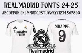  Real Madrid 2024-2025 shirt font download