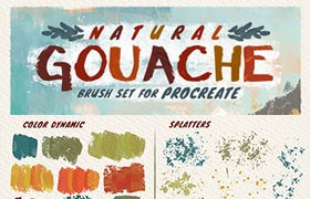  110+Procreate professional gouache brush set