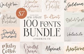  100 high face value English connected fonts