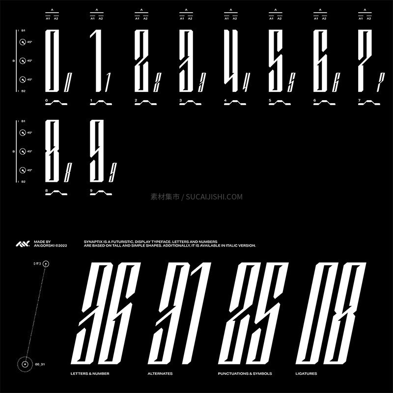 44款时尚英文窄体字体合集