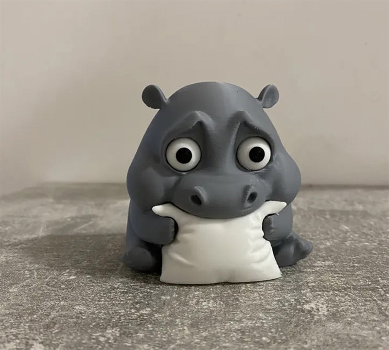河马卡通3D摆件STL