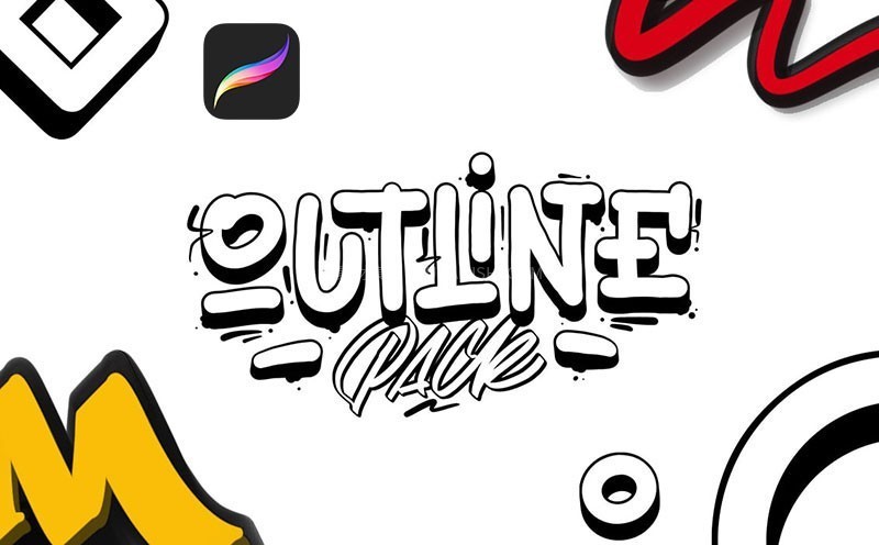 70+Procreate轮廓阴影笔刷