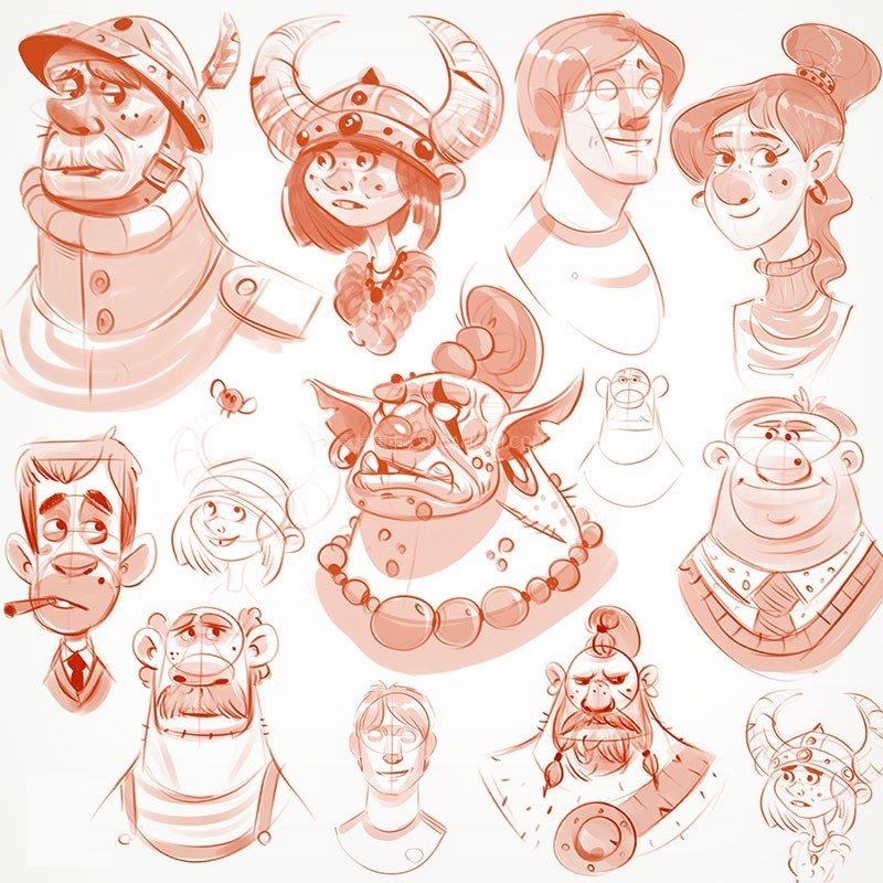 Procreate素描勾线铺色笔刷