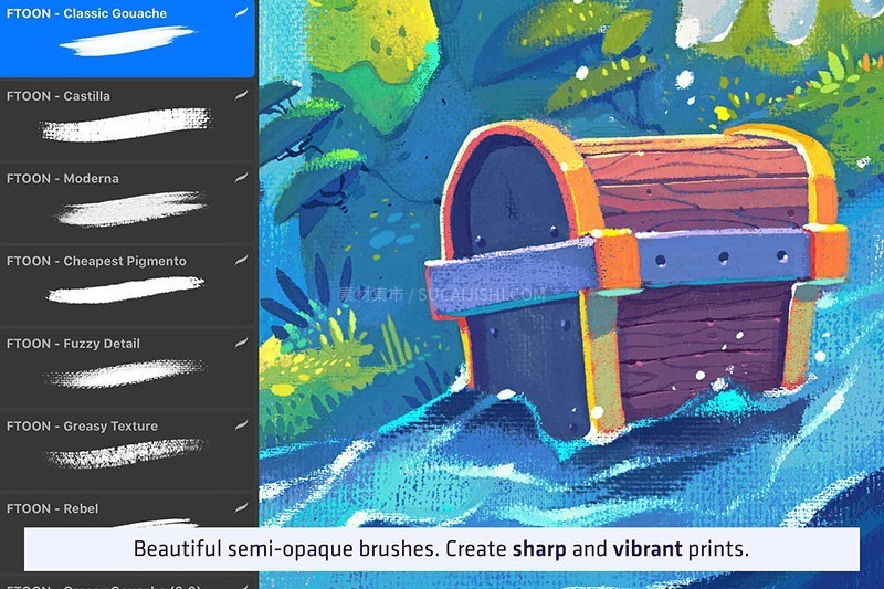 Procreate厚涂干画笔刷