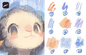 52支Procreate铅性蜡笔笔刷