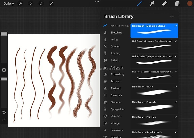 30+Procreate画头发的宝藏笔刷