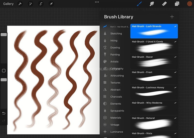 30+Procreate画头发的宝藏笔刷