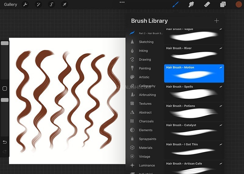 30+Procreate画头发的宝藏笔刷