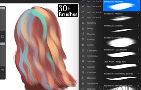30+Procreate画头发的宝藏笔刷