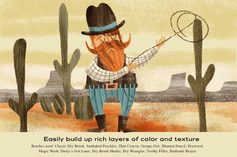 Procreate复古水粉干刷