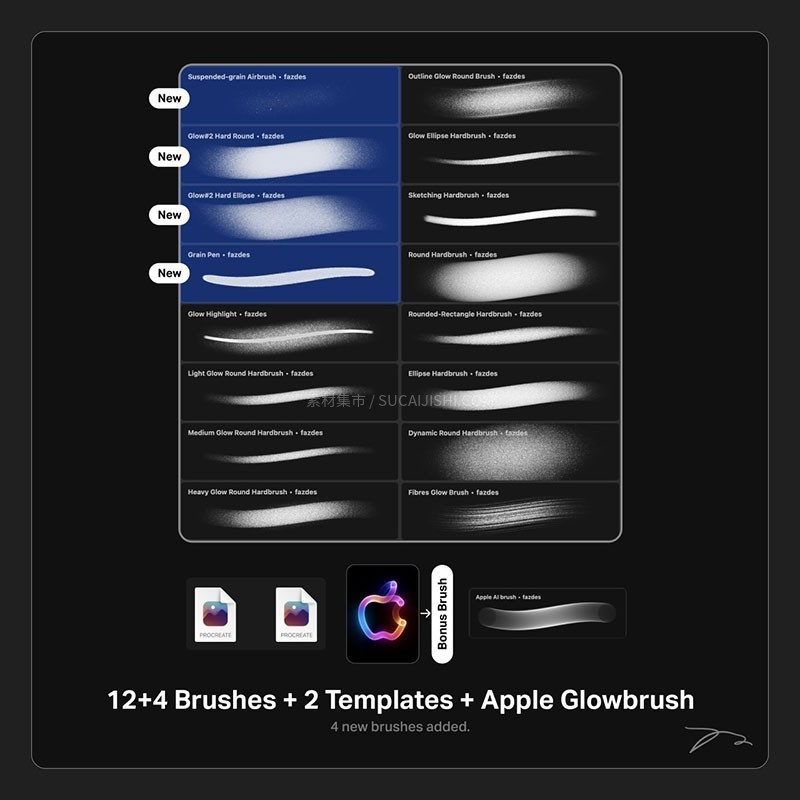 Procreate颗粒感手写字笔刷