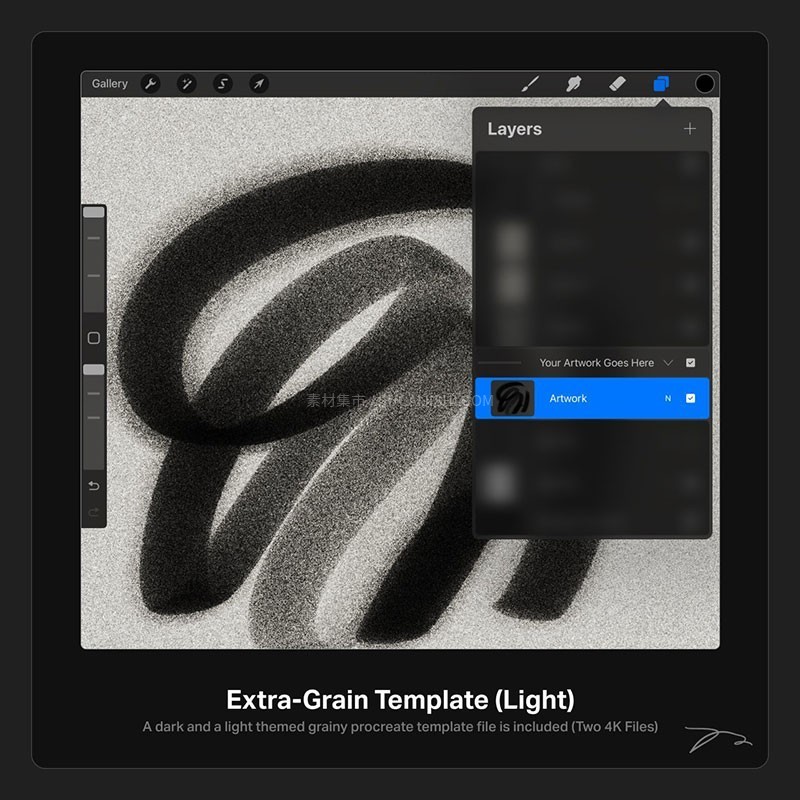 Procreate颗粒感手写字笔刷