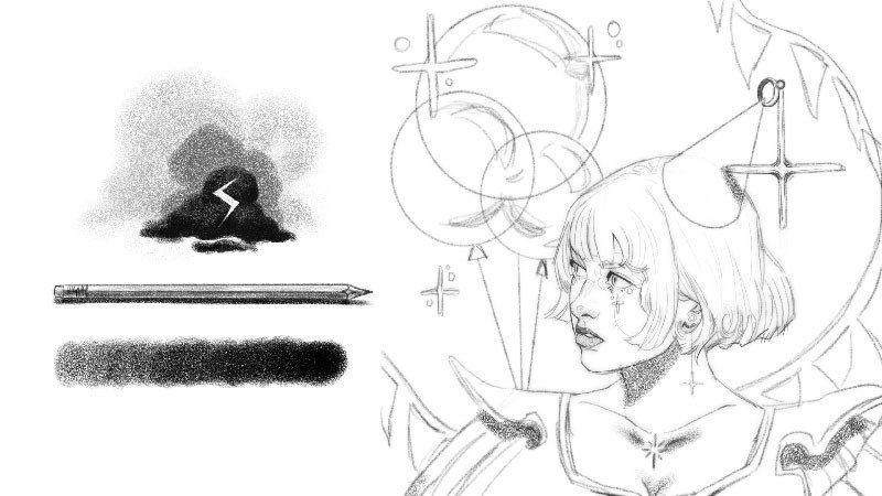 Procreate粗糙感铅笔纹理笔刷