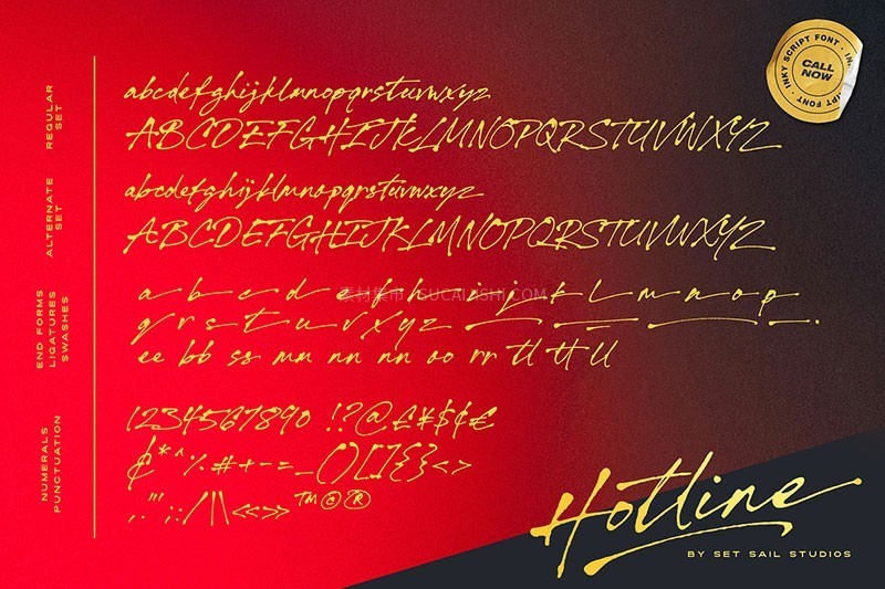 Hotline钢笔签名字体