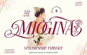 Miogina优雅的花体字英文字体