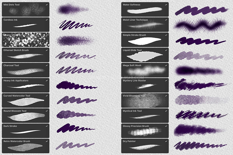 60+ProcreateTˮɫPˢ