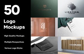 50个服装品牌LOGO设计展示样机模板