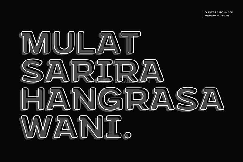 Gunterz Rounded 时尚粗圆英文字体