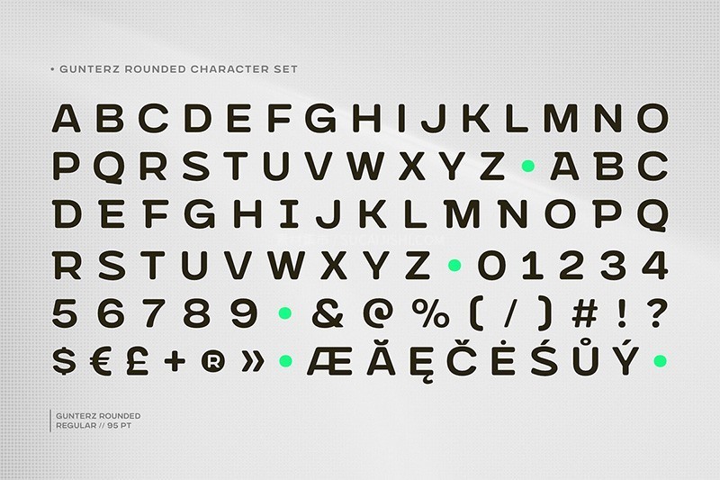 Gunterz Rounded 时尚粗圆英文字体
