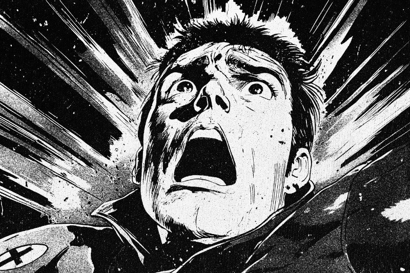 黑白漫画书印刷效果PSD模板