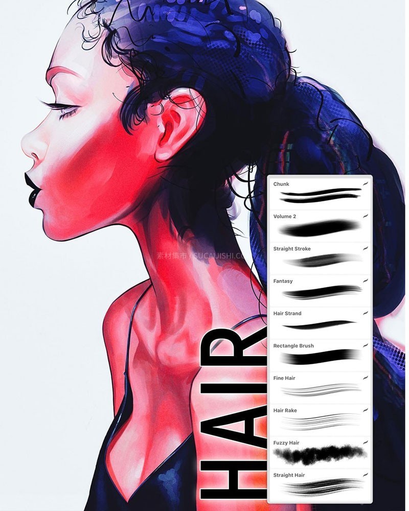 Procreate暗黑系人物插画笔刷