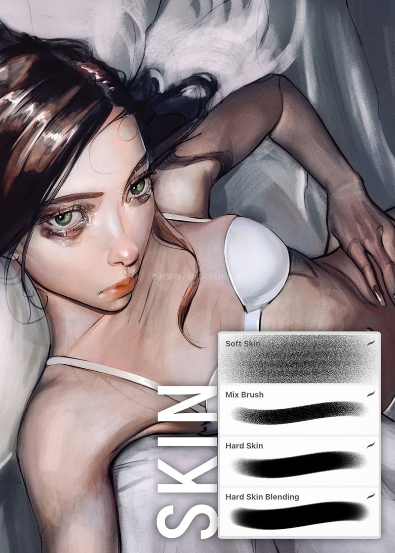 Procreate暗黑系人物插画笔刷