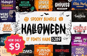 17款畅销万圣节主题字体包