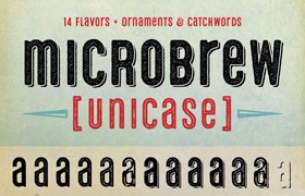 Microbrew Unicase 复古凸版印刷字体家族
