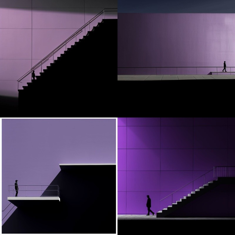 极简城市剪影：100mm 紫色黄昏光影