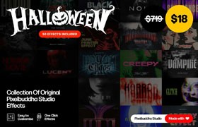 48款万圣节海报文字特效PSD模板