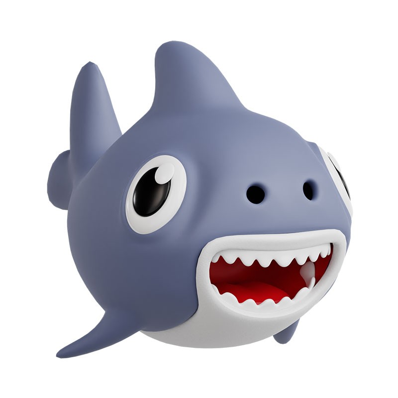 卡通鲨鱼表情Cartoon shark emoji 3d model