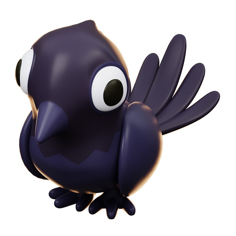 ͨѻCute crow 3d model