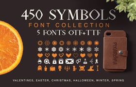 450+节日图形符号字体合集