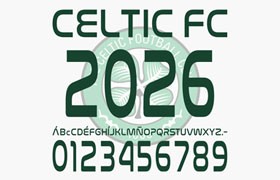 凯尔特人2025-2026 欧冠联赛球衣字体