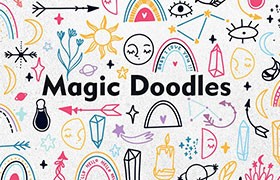 70款手绘涂鸦魔法元素包，AI PNG格式