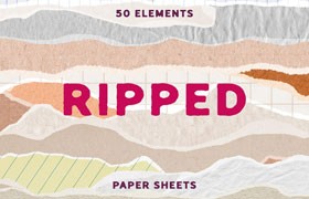 50张高清撕边纸张图片素材PNG