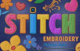 Photoshop完美刺绣效果动作（附操作视频）