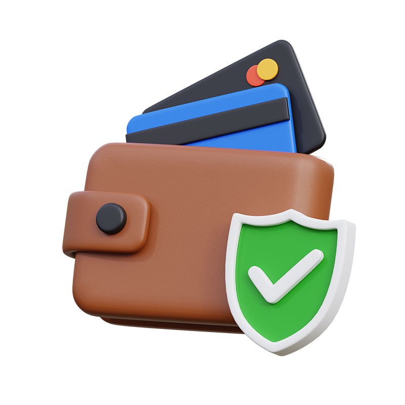 Ǯп Cartoon Wallet and Bank Card 3d model