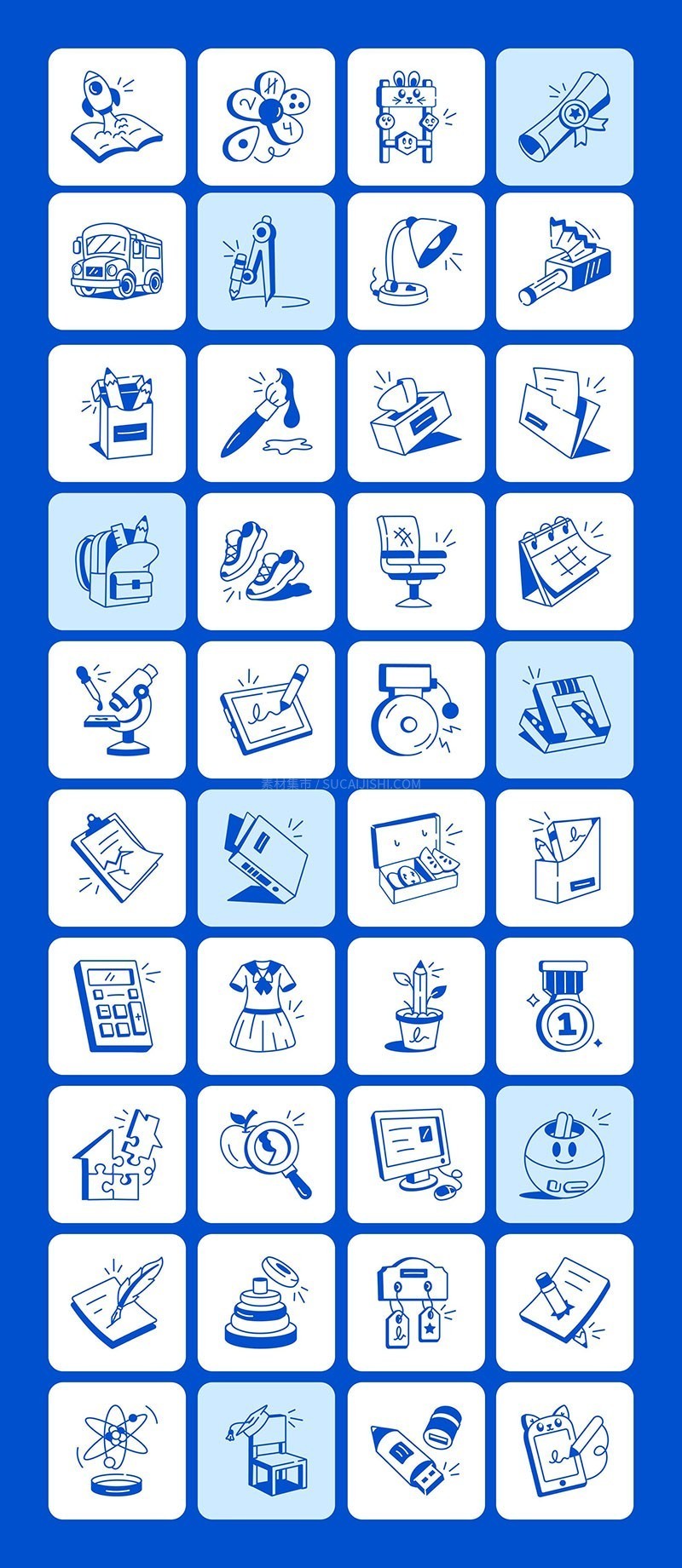 110个教育主题手绘涂鸦AI矢量插图